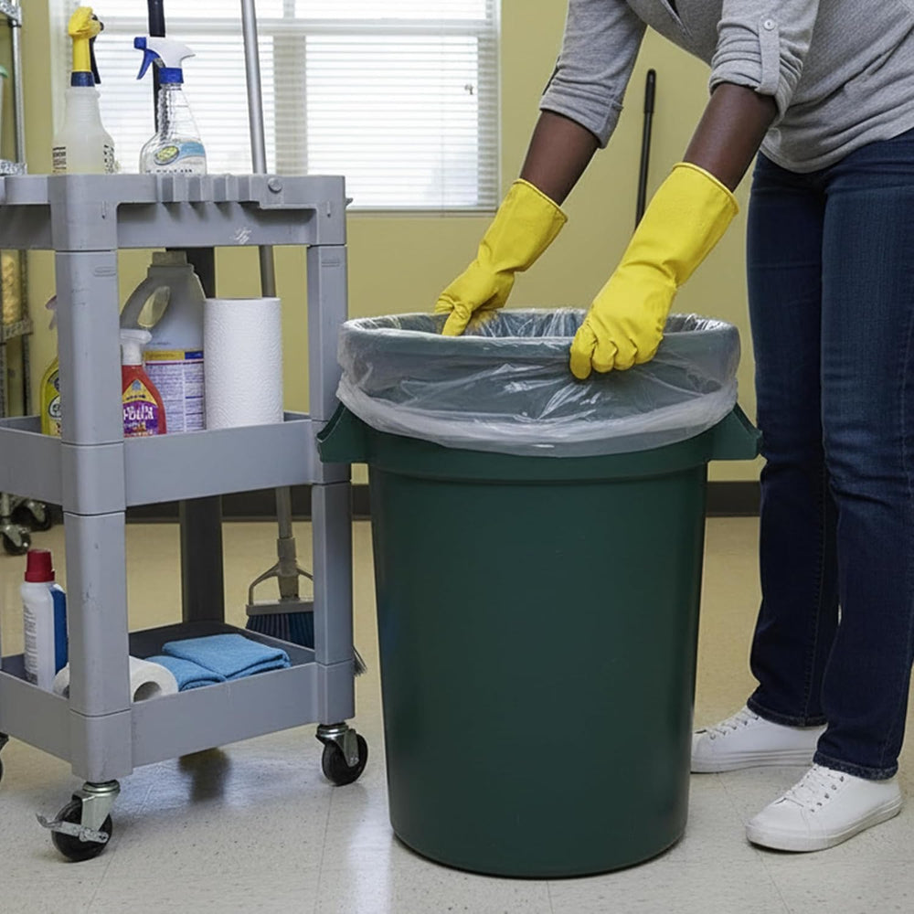 TYPLASTICS 55 Gallon Clear Trash Can Liners, 200 count, 36" x 60"
