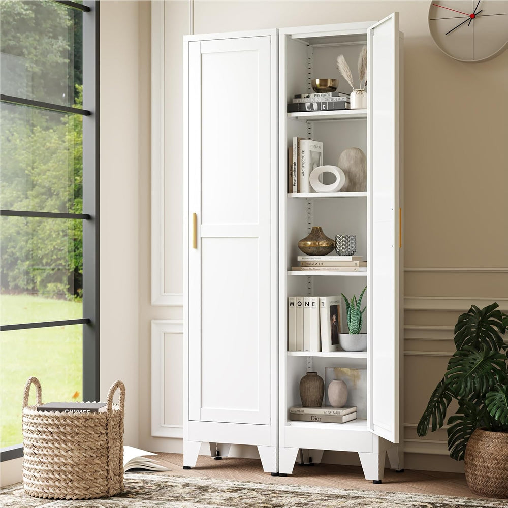Baborokic 67" Tall Bathroom Cabinet,Metal Storage Cabinet with Door and ...