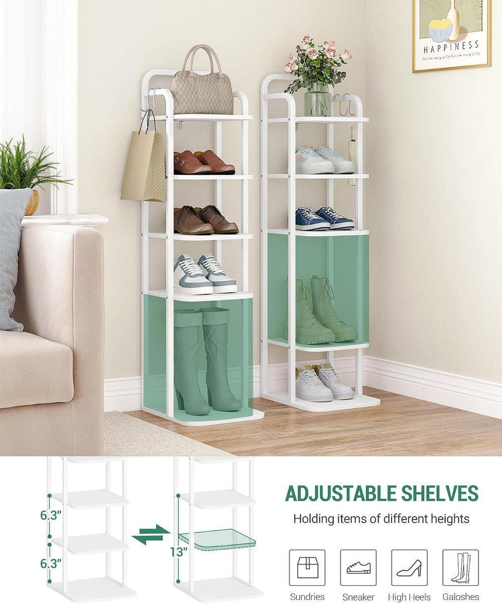 Hzuaneri 6 Tiers Vertical Shoe Rack, Narrow Shoe Tower, Tall Shoes Shelf with...