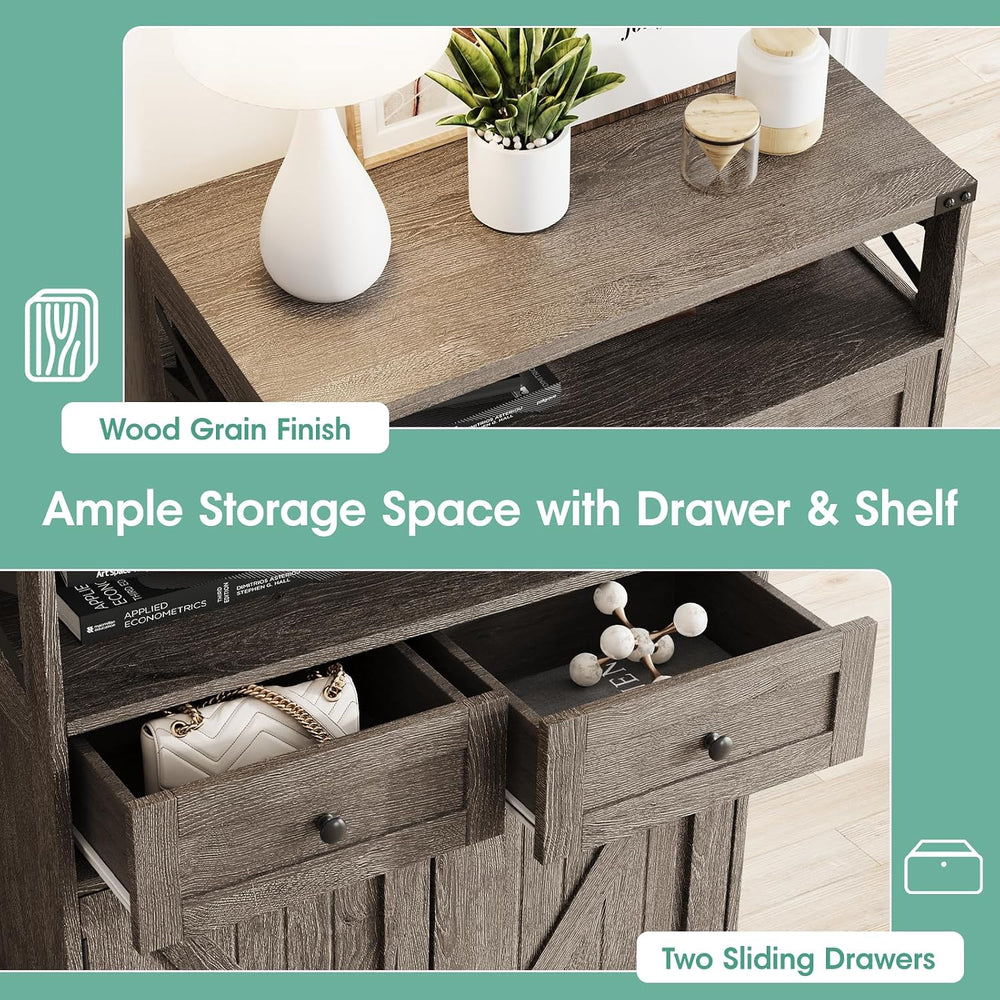Maupvit Farmhouse Shoe Cabinet with Doors, 6-Tier Shoe Storage Cabinet
