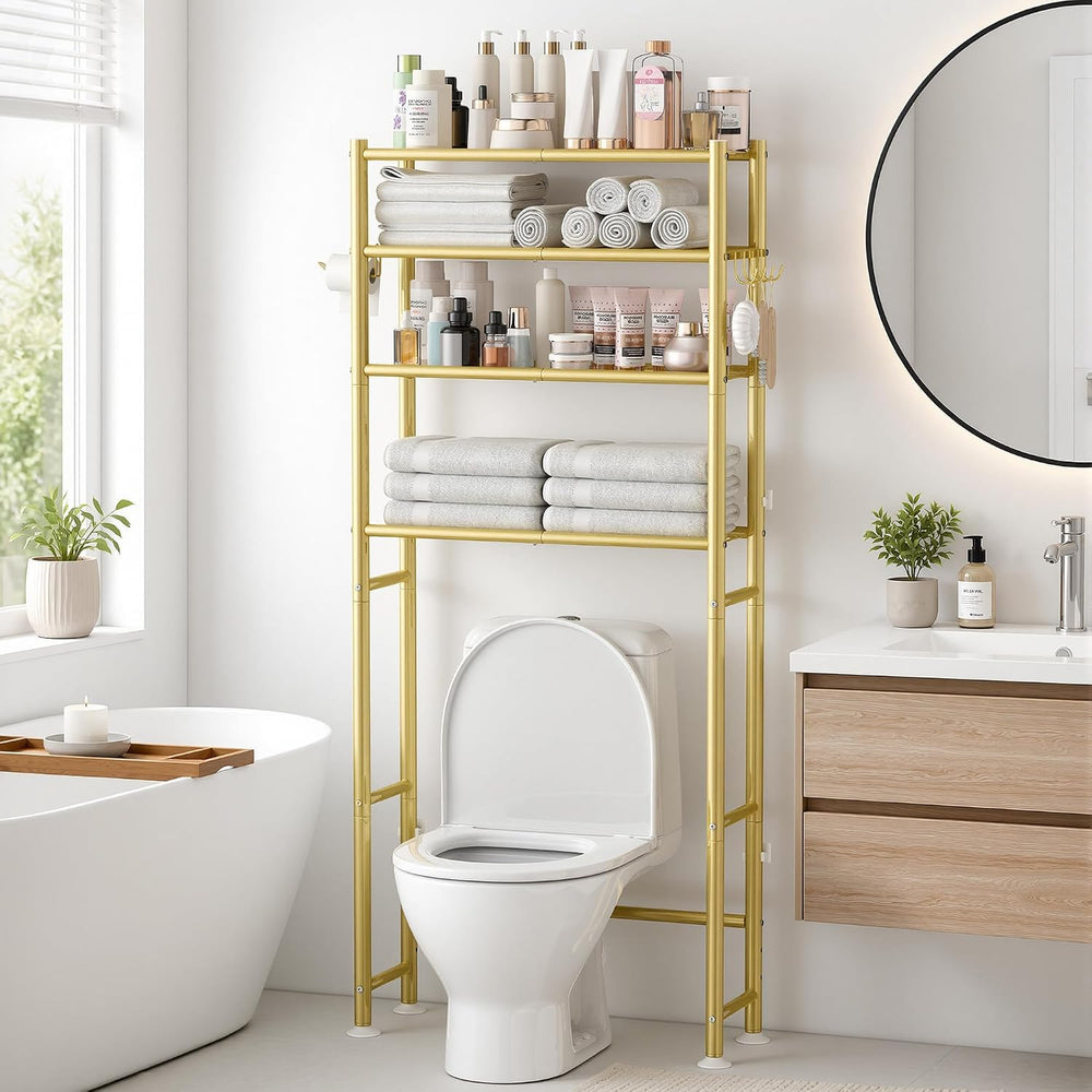 4-Tier Over The Toilet Storage Shelves, Gold