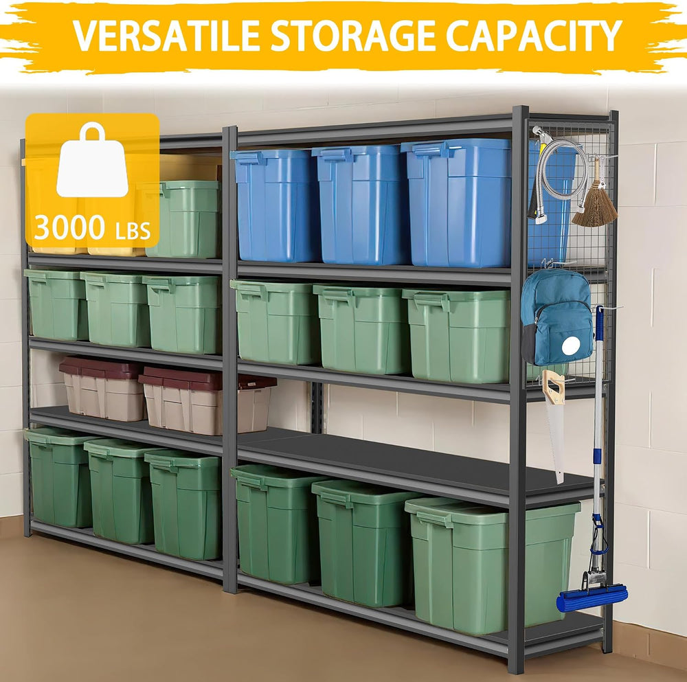 Heavy Duty Garage Shelving Units and Storage, 3000LBS 5 Adjustable Levels, 48...