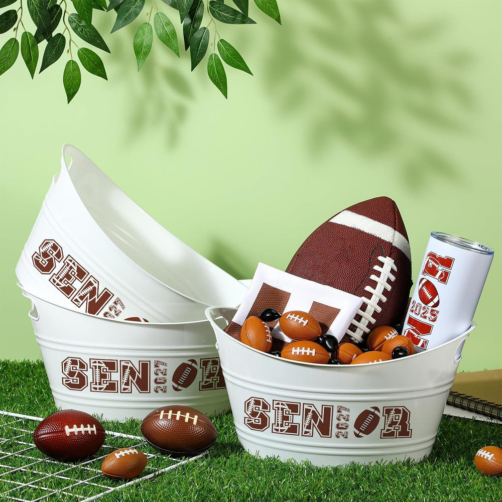 Pickmesh 3 Pcs Football Senior Night Sport Gift Basket, Senior 2027 Graduatio...