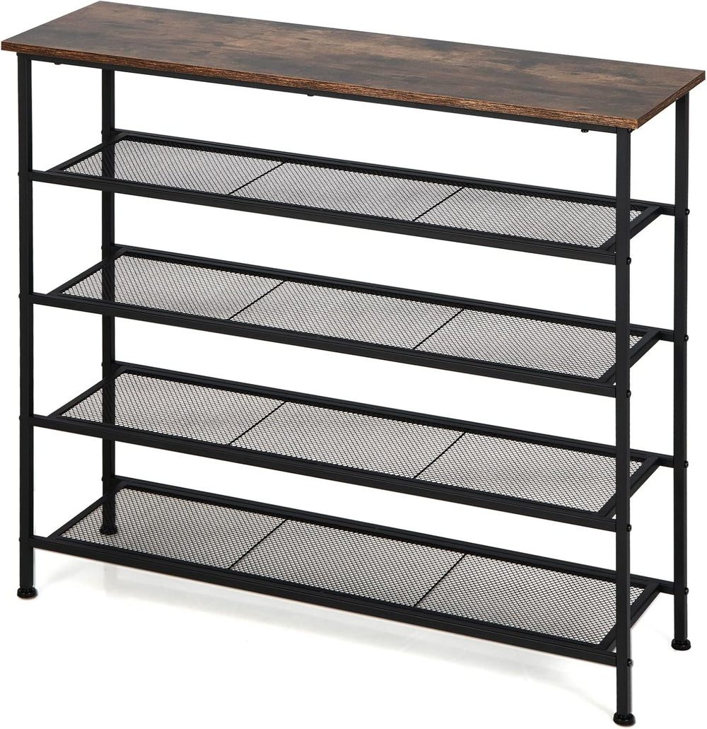 Giantex 5-Tier Shoe Rack, Industrial Adjustable Metal Shoe Storage Organizer ...