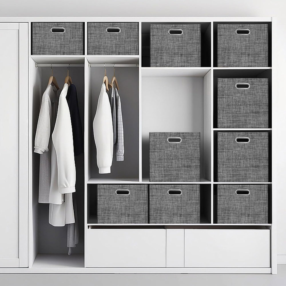Posprica 15.12"x12.13"x12.01" Storage Cube Bins, Linen Decorat...