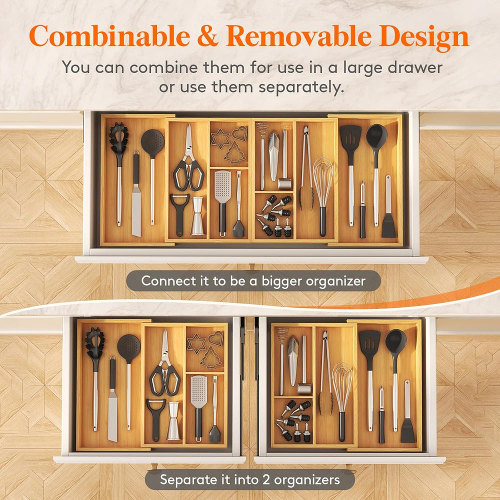 Lifewit Expandable Utensil Organizer for Kitchen Drawer, Cutlery Holder