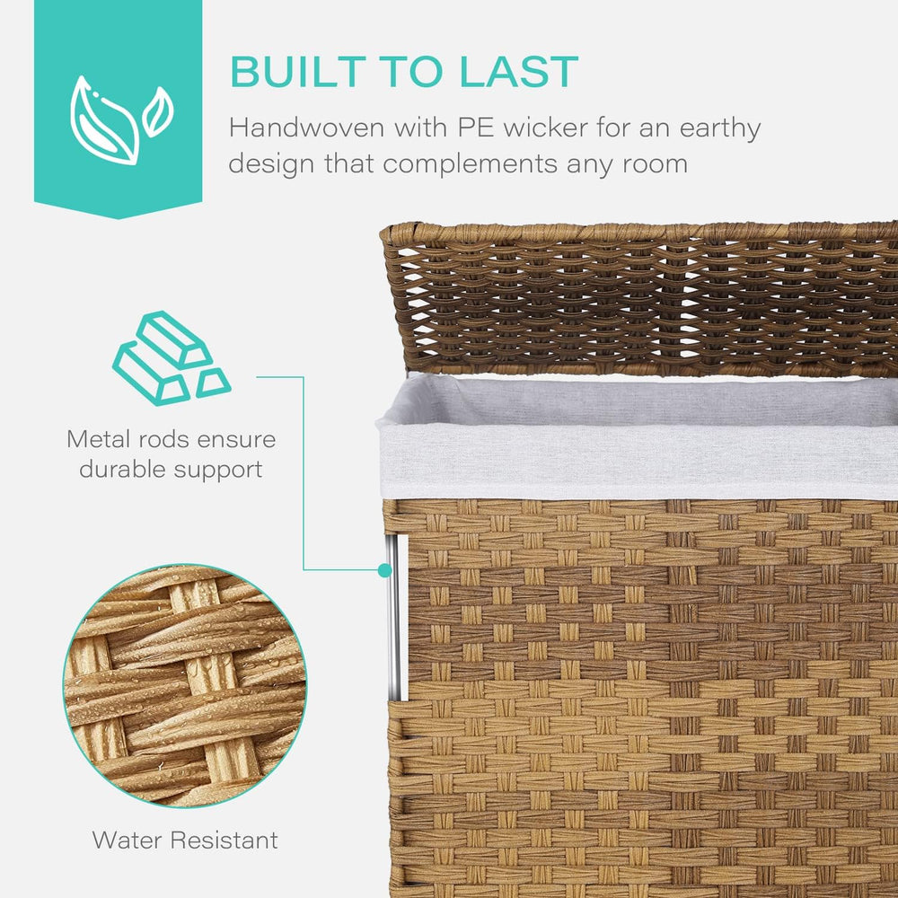 Paylesshere Laundry Basket Handwoven Laundry Hamper 90L/110L Foldable Rattan ...