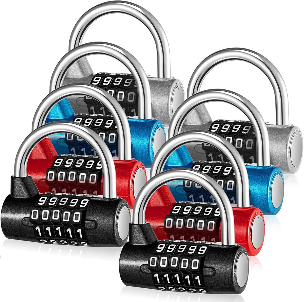 Shimeyao 8 Pcs 5 Combination Lock Metal 5 Digit Lock Heavy Duty Word Gym Lock...