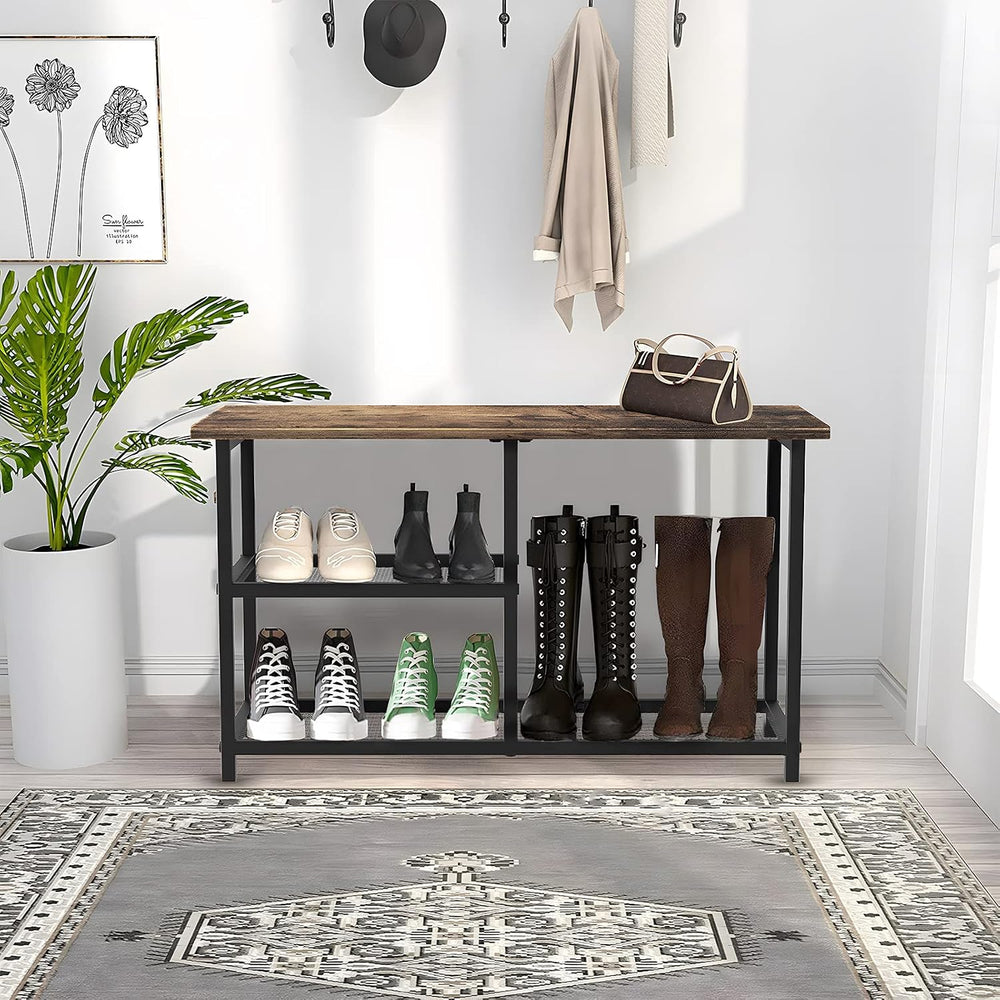 Shoe Rack Bench for Entryway 3-Tier, Free Standing Shoe Racks, Narrow Shoe Ra...