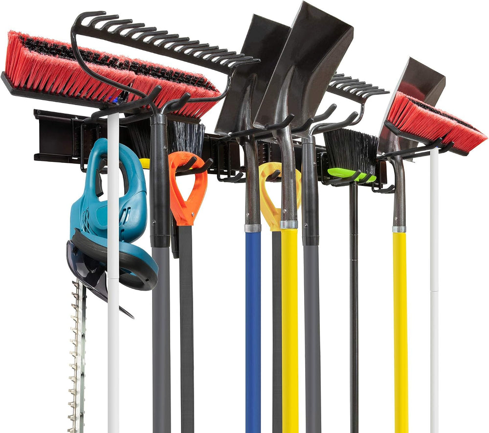 Tool Storage Rack, 8 Piece Garage Organizer, Metal, Wall mounted, Holder for ...