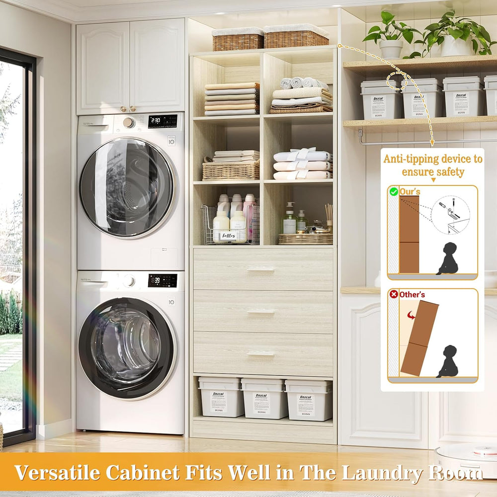 Homieasy Closet System Organizer with 3 Drawers and Partition Storage, Freest...