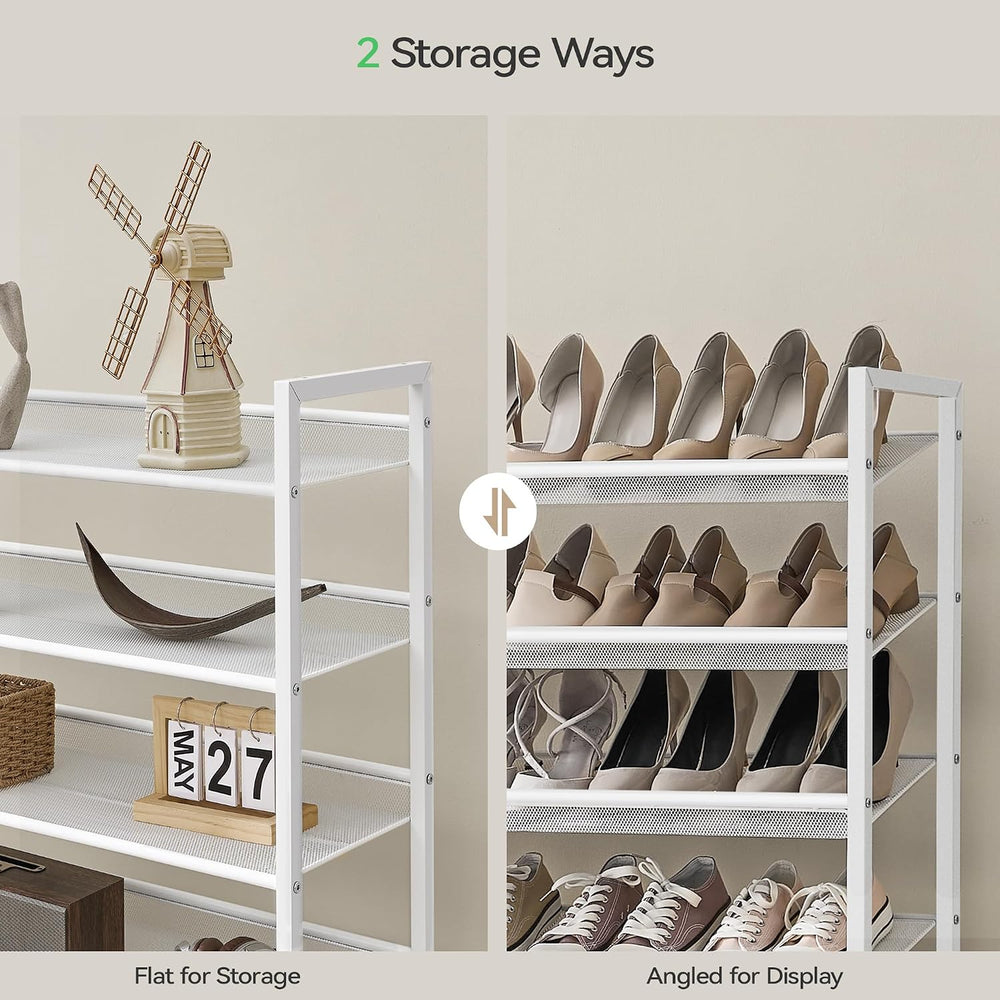 Nunsino Shoe Rack, Long Shoe Organizer,Max Holds 75 Pairs,12 Tier Metal Shoe ...