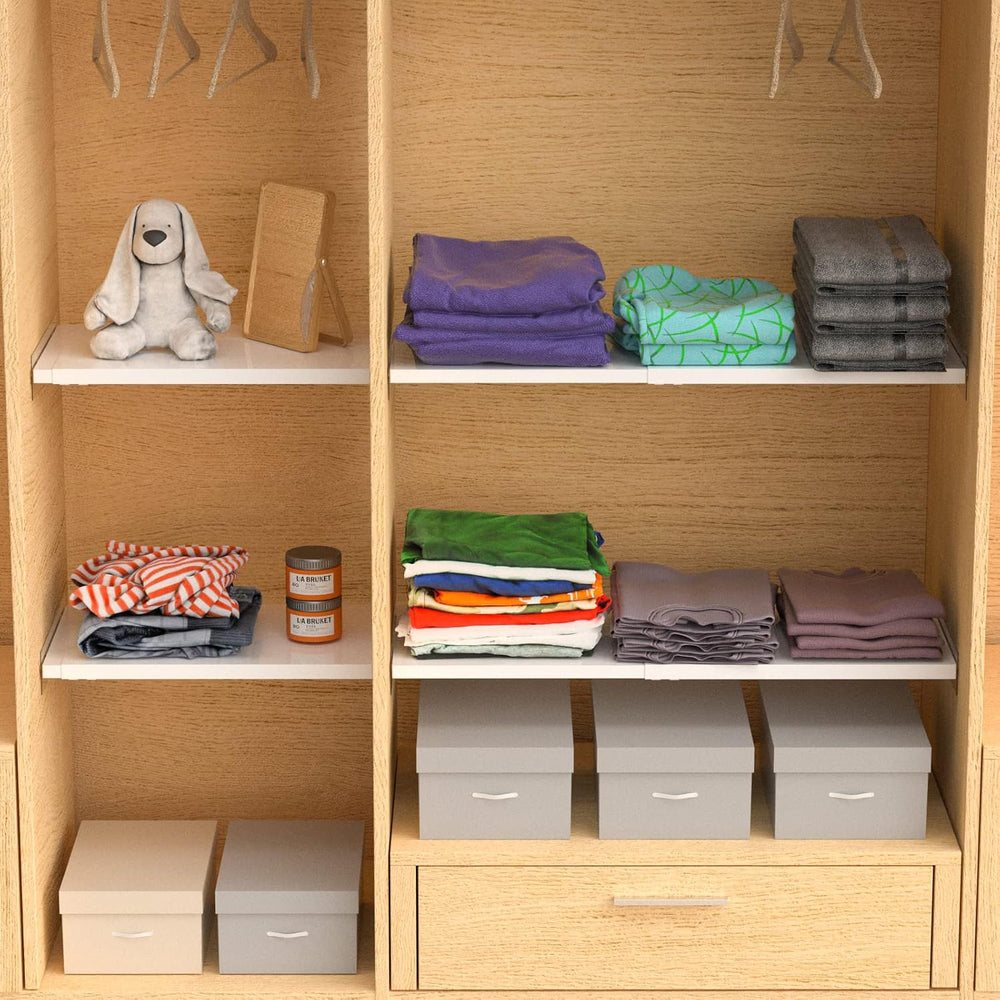 Adjustable Closet Storage Shelves, Heavy Duty Expandable Wardrobe Shelves Org...