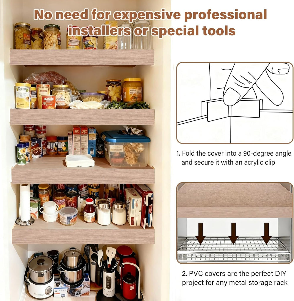 Wire Rack Covers, 24*12 Inch Shelf Covers for wire Shelving, Easy to Cut Clos...