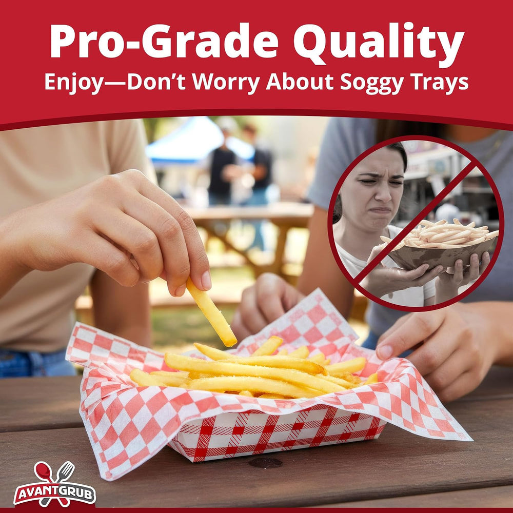 Heavy Duty Grease Resistant 3 Lb Paper Food Tray and Deli Liner 100 Pk. 100-1...