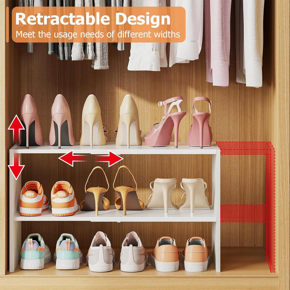X-cosrack 2-Tier Shoe Rack Organizer for Closet, Expandable and Adjustable Wh...