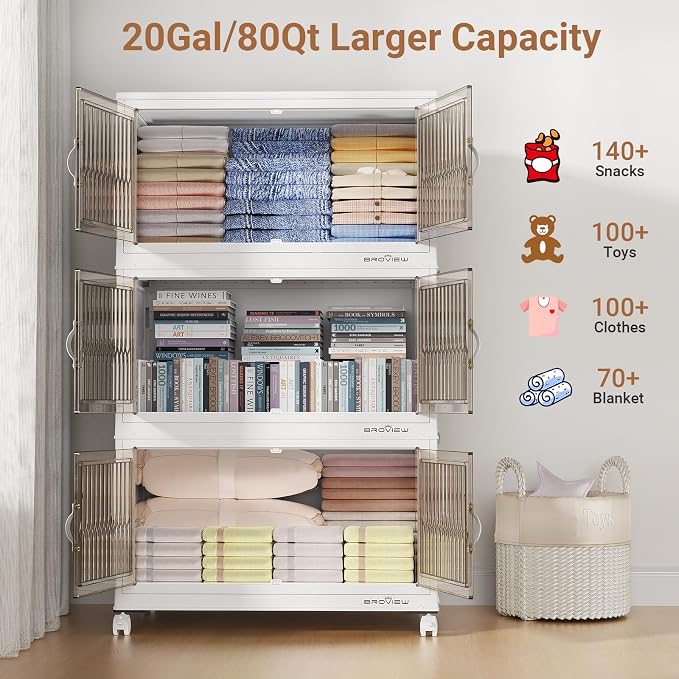 BROVIEW 320Qt Stackable Storage Bins