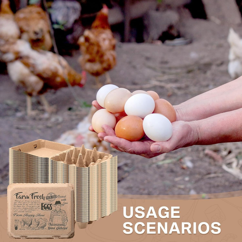 Honeydak 100 Pcs Egg Cartons Bulk 12 Count 3x4 Style Pulp Paper Egg Tray Doze...
