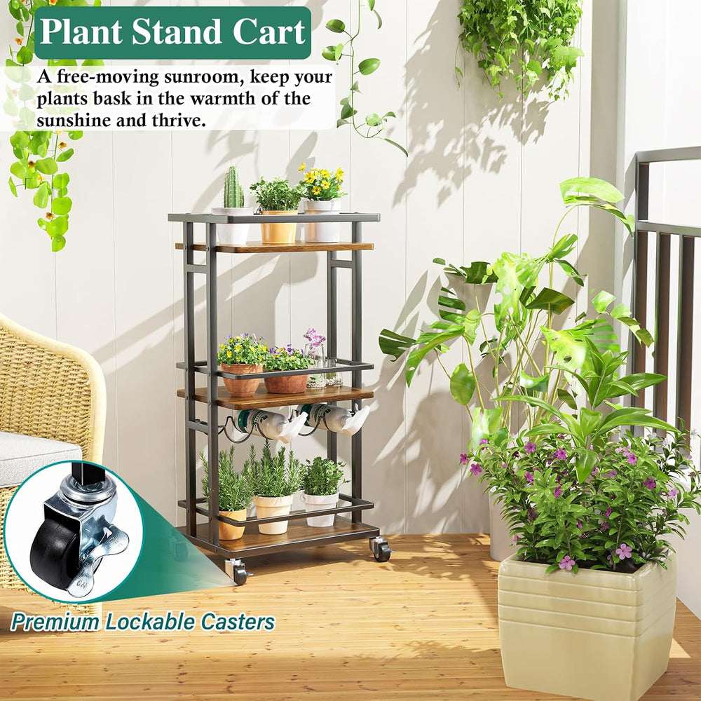OKZEST 3-Tier Bar Cart for Home, Mini Rolling Liquor Cabinet & Serving Cart