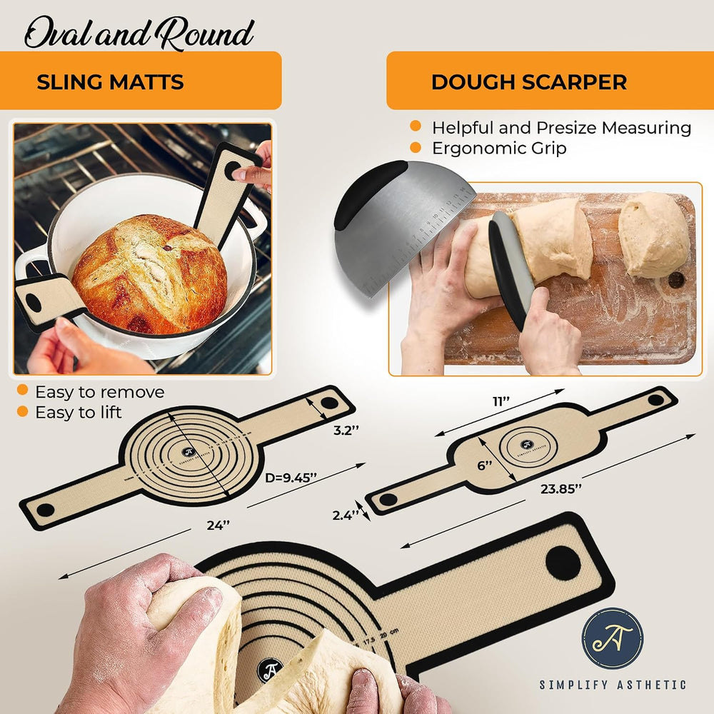 Premium Banneton Bread Proofing Baskets - A Complete Sourdogh Bread Baking Ki...