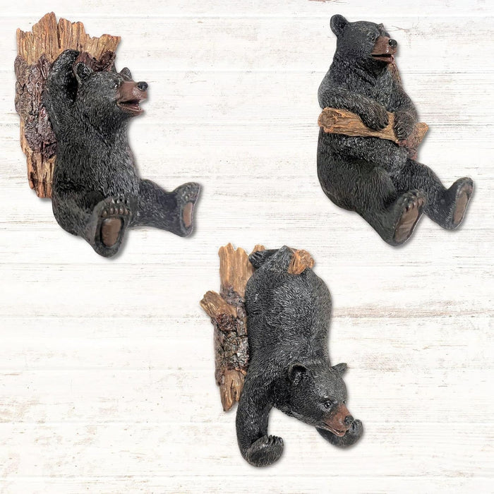 BestGiftEver Black Bear Coat Hooks, Set of 3