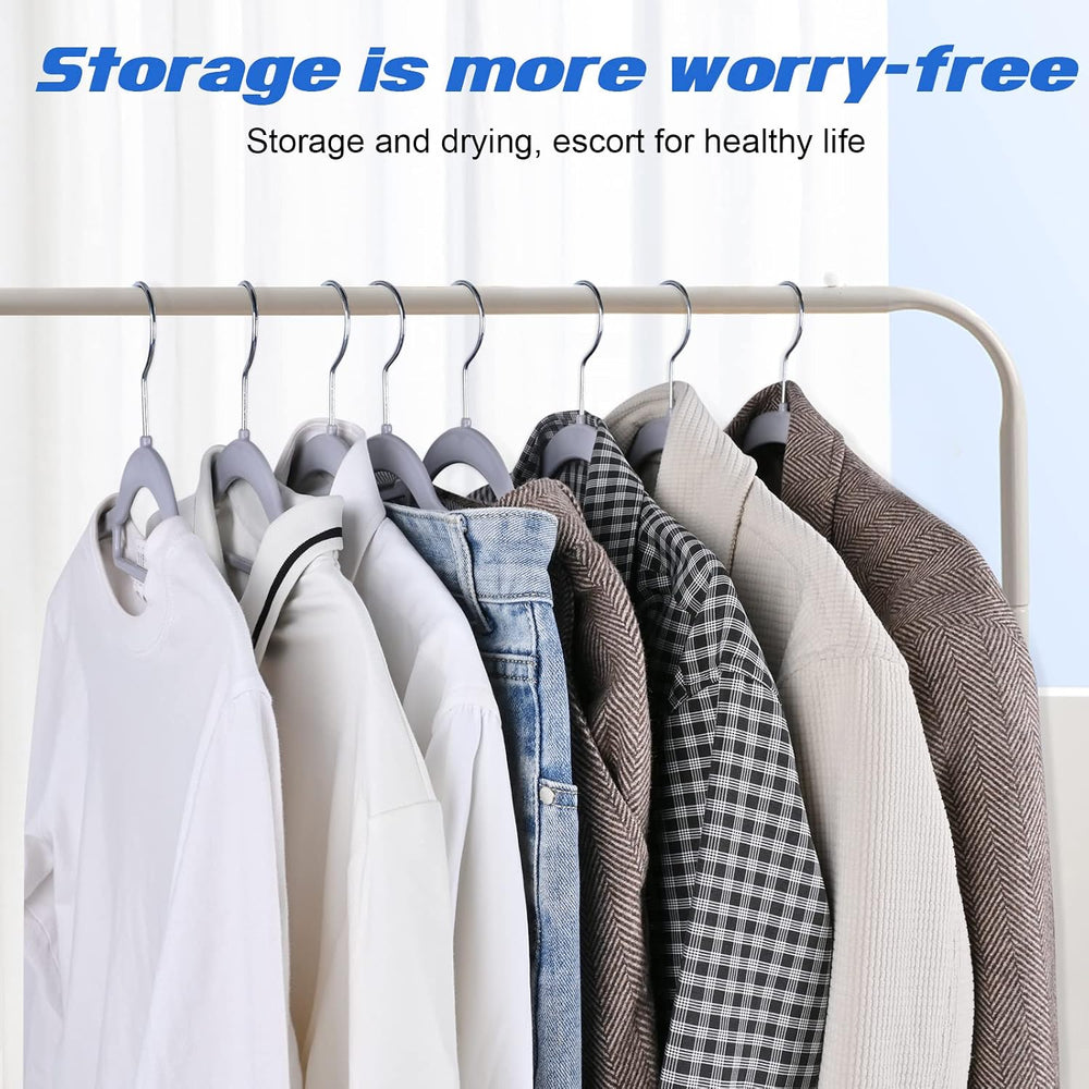 Heavy Duty Standard Plastic Hangers 50 Pack with Non-Slip Design,360°Swivel H...