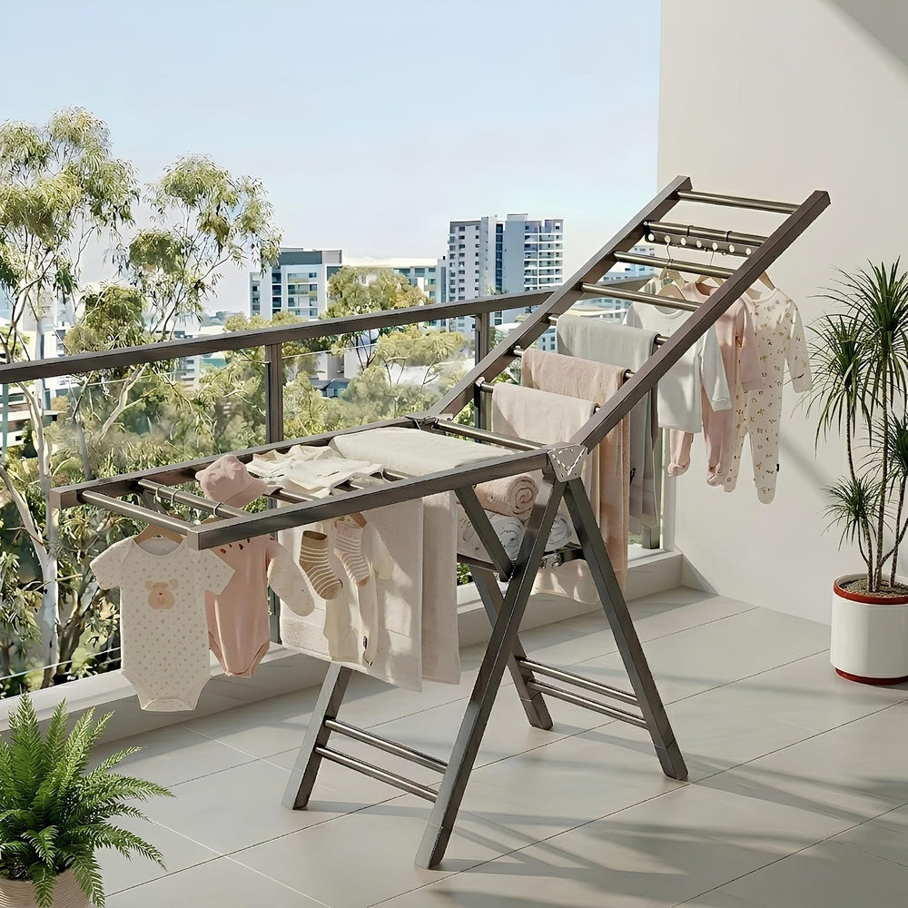 Heavy Duty 71 inches Stainless Steel Drying Rack - Height-Adjustable Gullwing...