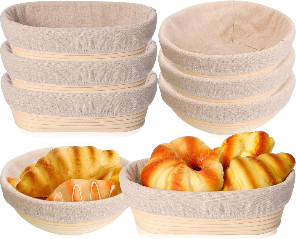 Geetery 6 Pack Bread Banneton Proofing Baskets 10 Inch Oval and 9 Inch Round ...