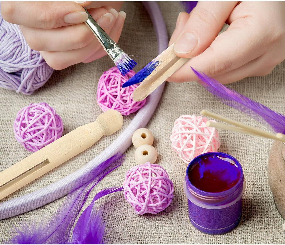 Zubebe 200 Pack Wooden Clothespins 4.3 Inch Vintage Dolly Clothes Pegs Wood C...