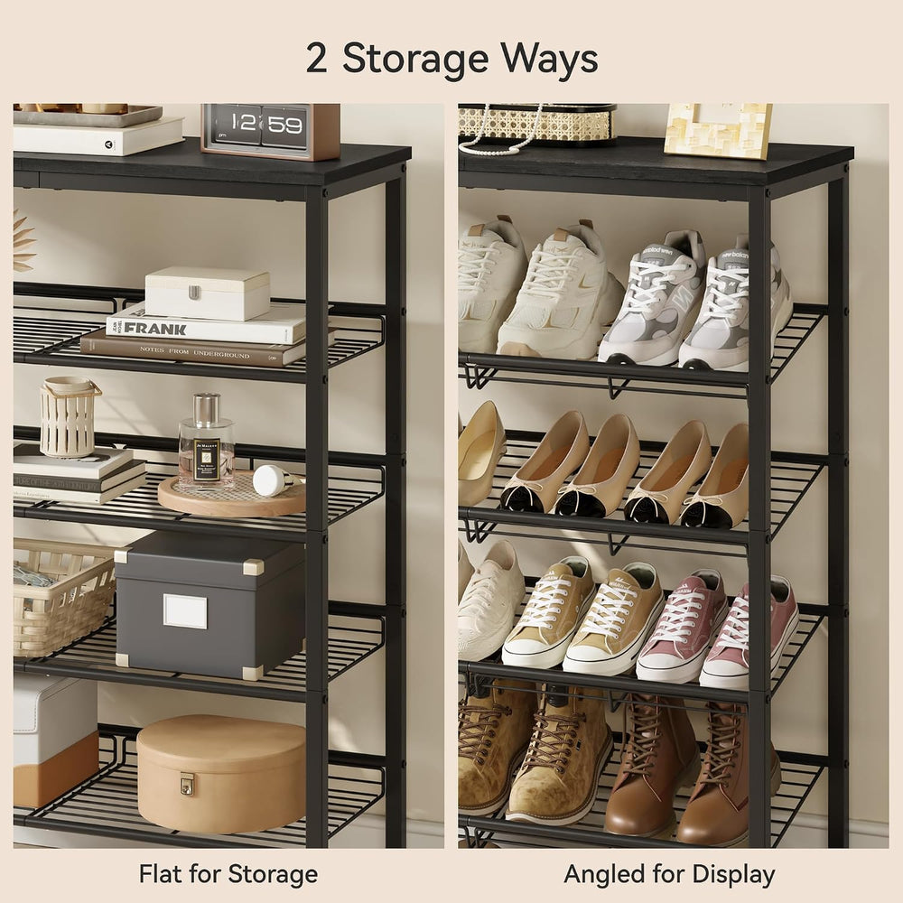 Nunsino Shoe Rack for Closet,5 Tier Shoe Organizer for Entryway,Shoe Shelf wi...