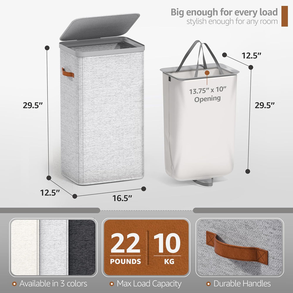 Sorbus Laundry Hamper with Lid - Collapsible Fabric Laundry Basket with Handl...