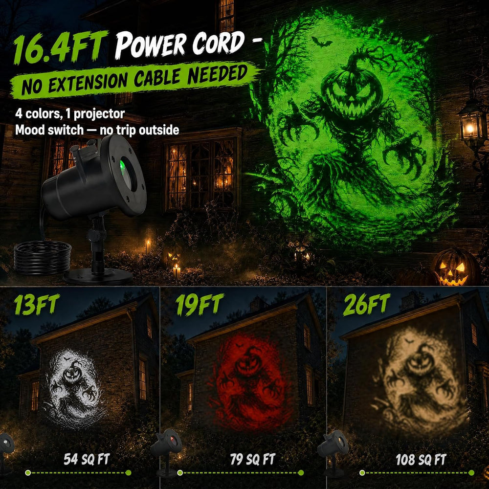 Halloween Projector Lights Outdoor, 10 Slides w/Remote & Timer