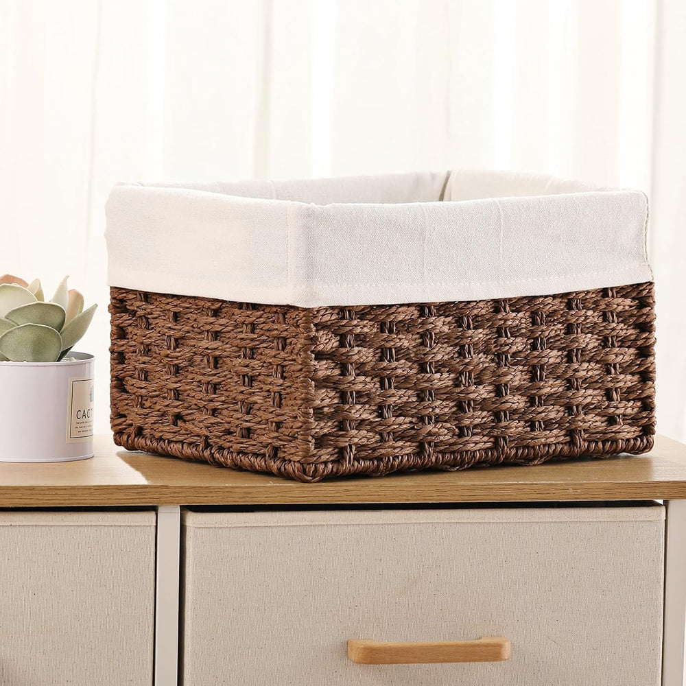 Vagusicc Wicker Basket, Set of 3 Hand-woven Storage Baskets for Organizing, D...