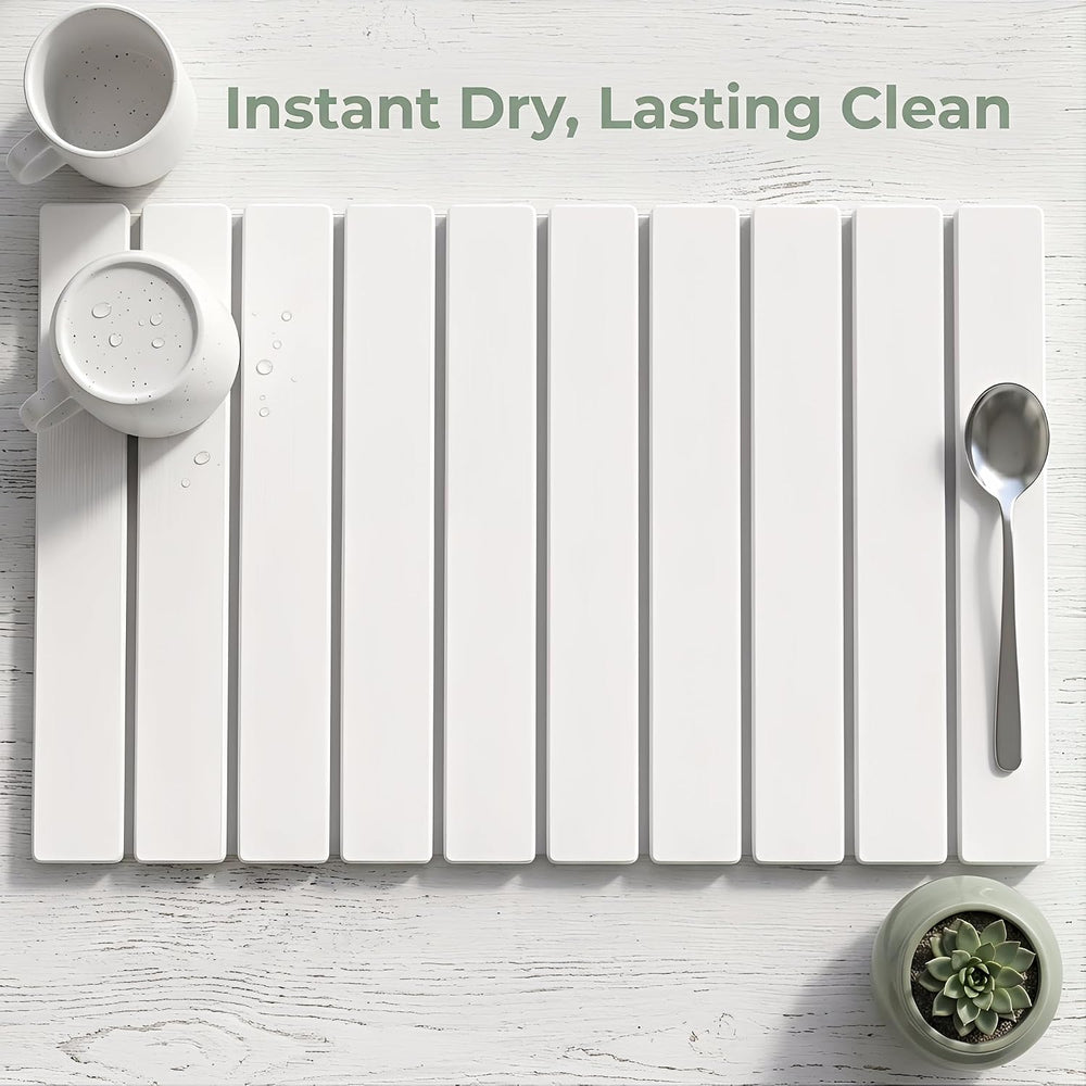 Stone Drying Mat of Kitchen Counter, Water Absorbent Diatomite Bath Mat