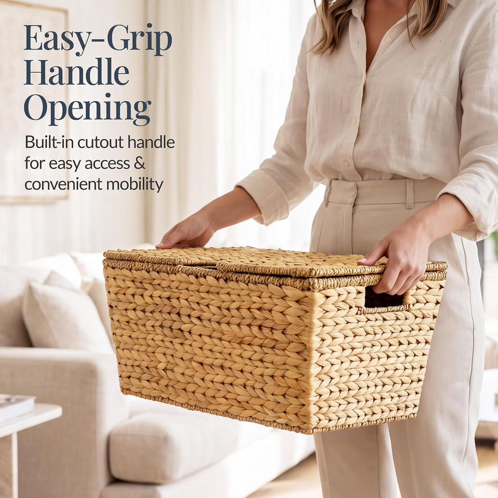 Best Choice Products Set of 2 X-Large & Medium Woven Storage Baskets W/Li...