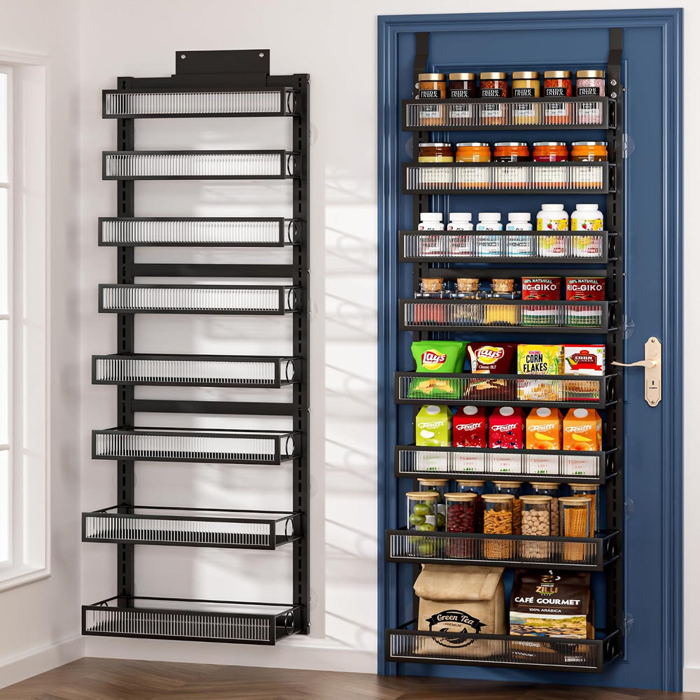 Over the Door Pantry Organizer 8 Tiers Hanging Door or Wall Mounted Spice Rac...