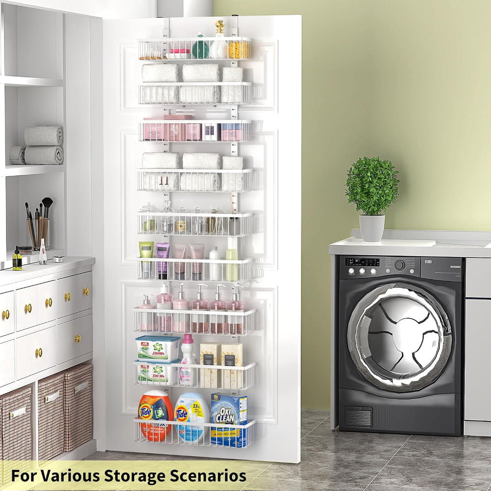 Moforoco 9-Tier White Over The Door Pantry Organizer, Pantry Organization and...
