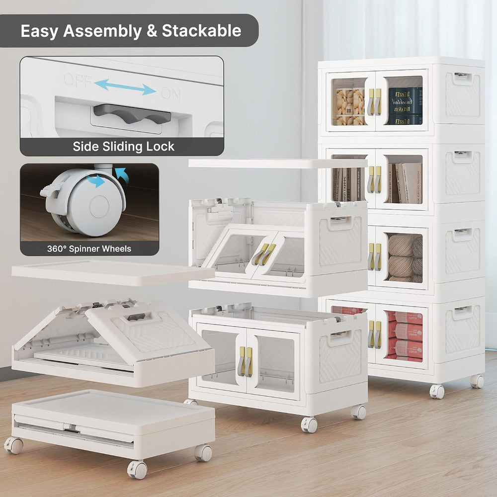 UAMFURI Stackable Storage Bins with Lids, 192QT Extra Large Storage Cabinet