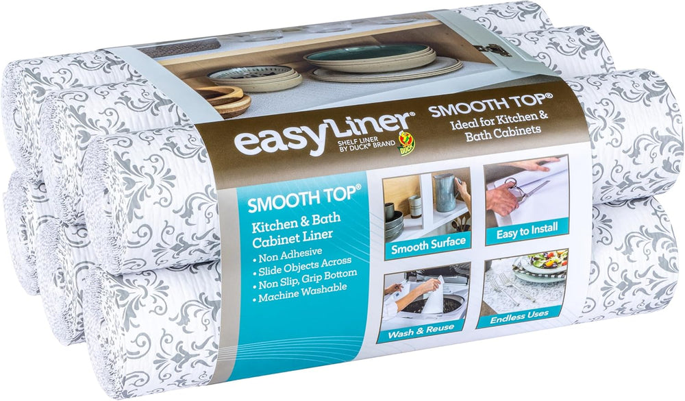 Smooth Top EasyLiner for Cabinets & Drawers, Easy to Install, Shelf Paper...