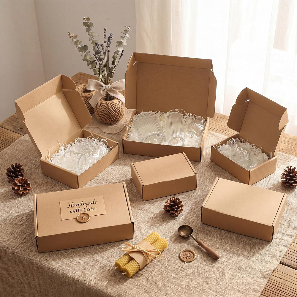 Qilery 100 Pcs Small Shipping Boxes Assorted Sizes, 6x4x2", 7x5x2",...