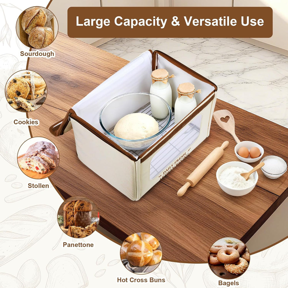 Antner Folding Bread Proofing Box with 70-131°F Temp Control & 99H Timer,...
