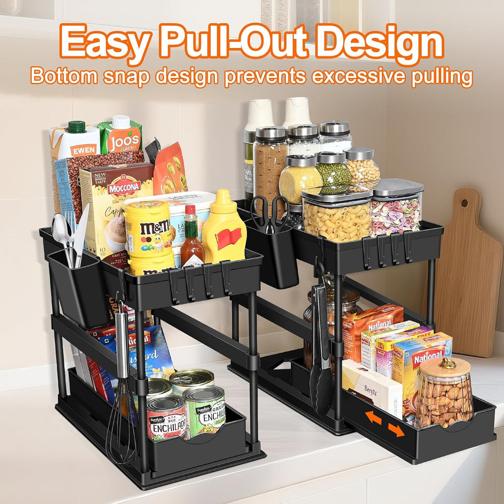JPart Under Sink Organizer, Kitchen Organizers and Storage, 2-Tier Bathroom C...