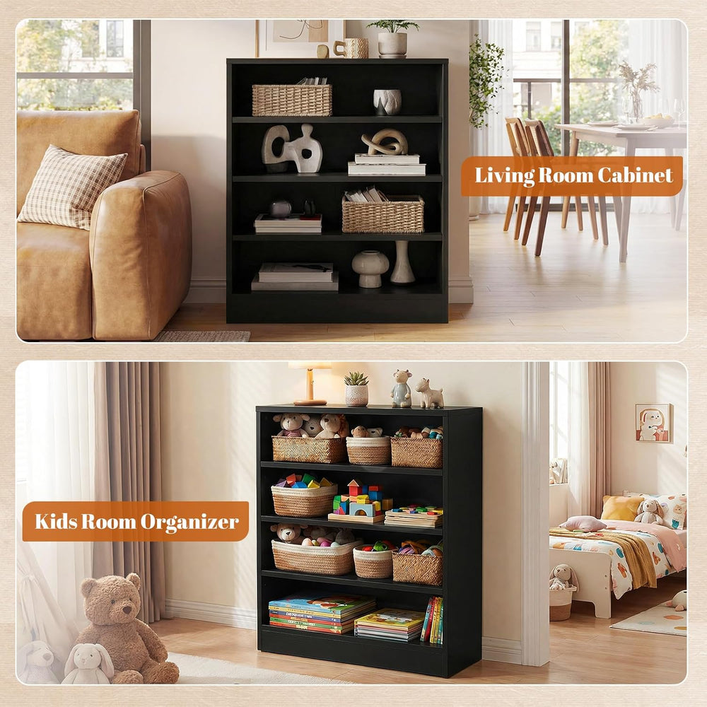 Homieasy Shoe Cabinet, 5-Tier Modern Wood Shoe Storage Organizer, Black