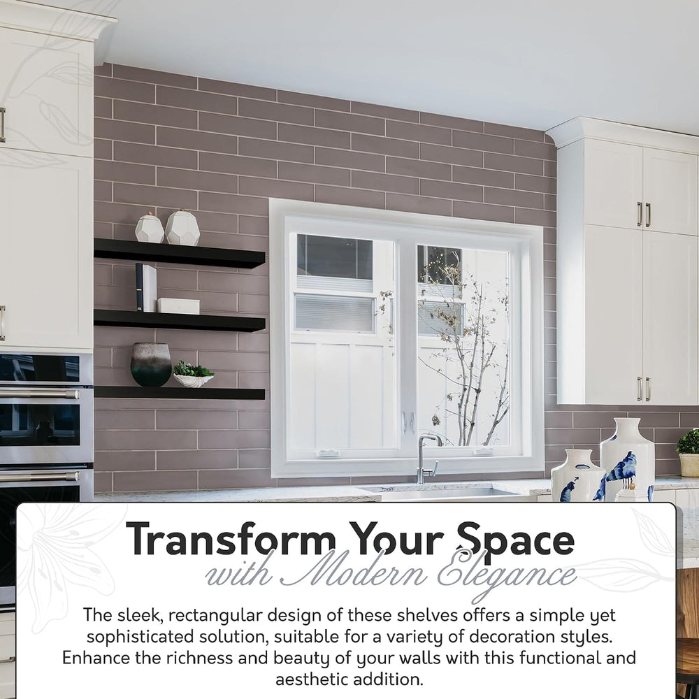 InPlace Invisible Brackets Shelf with Edge - MDF Floating Shelves for Wall wi...