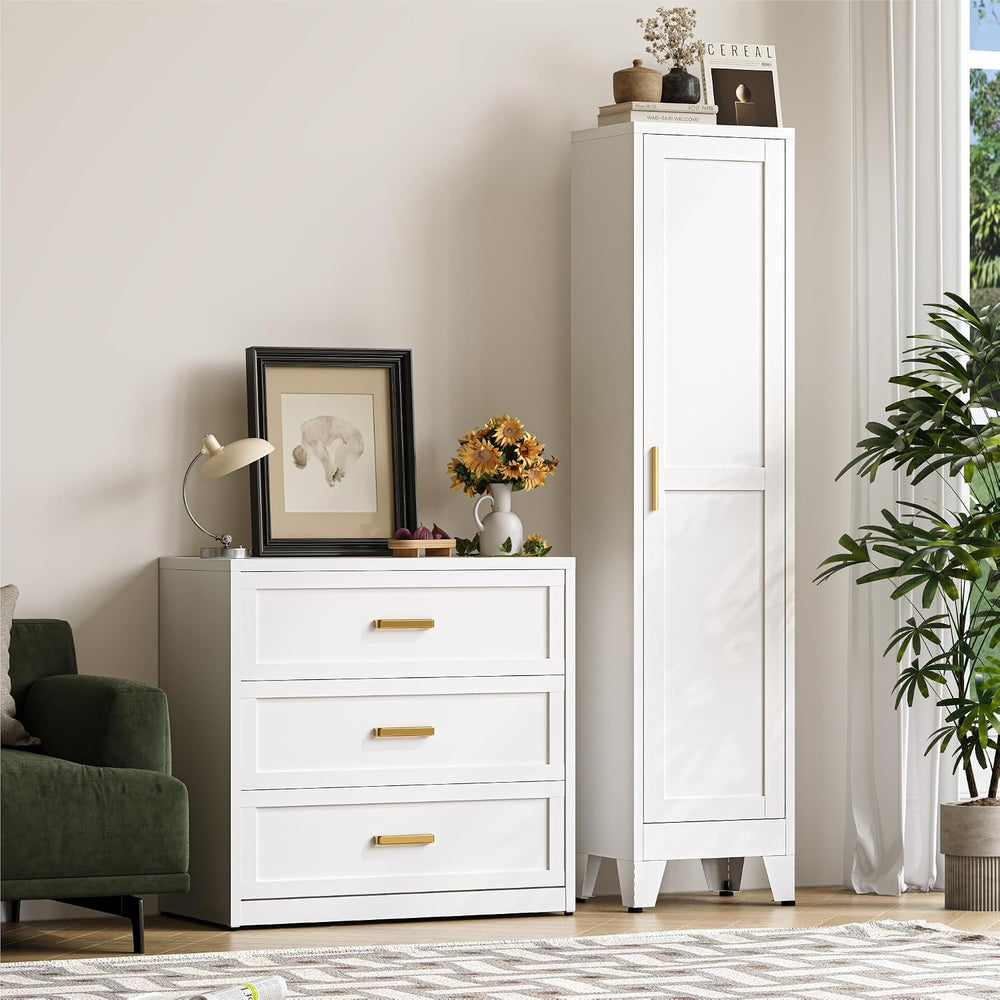 Baborokic 67" Tall Bathroom Cabinet,Metal Storage Cabinet with Door and ...