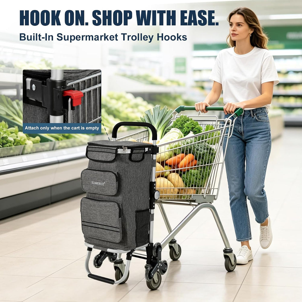 3-in-1 Foldable Stair Climbing Shopping Cart, Hand Truck & Backpack