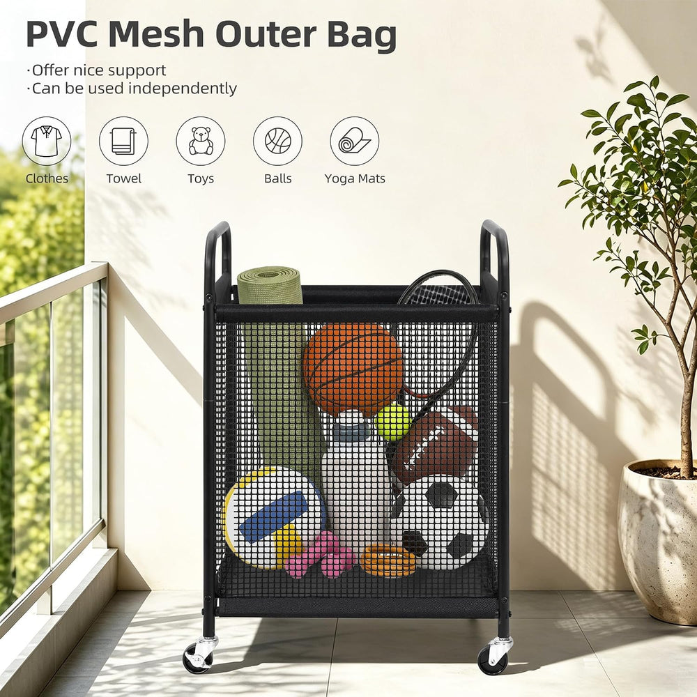 STORAGE MANIAC Rolling Laundry Hamper with Wheels 1-Section Laundry Sorter Ro...