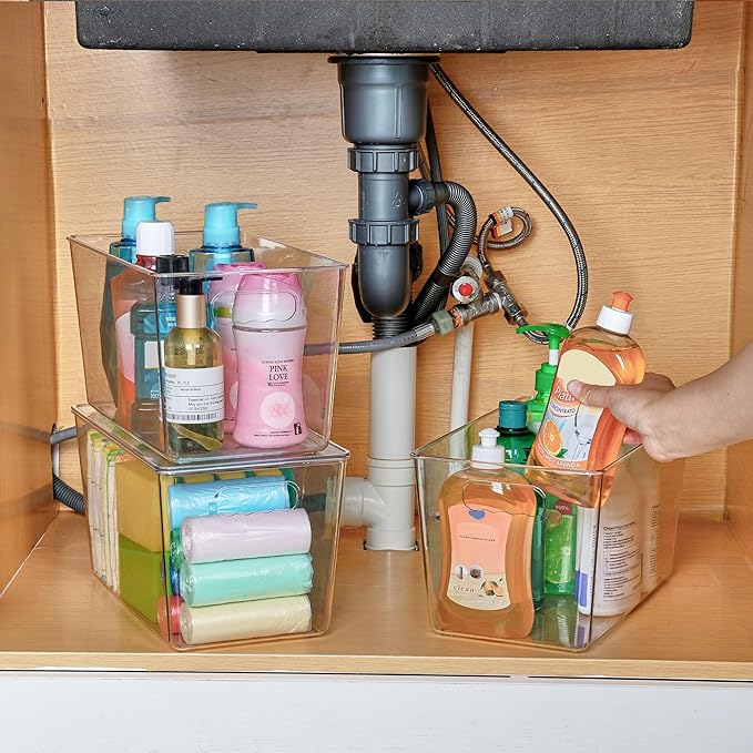 Vtopmart 10 Pack Clear Stackable Storage Bins