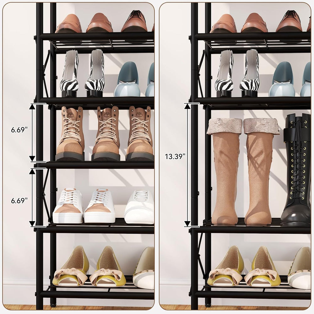 IBUYKE 6 Tier Large Shoe Rack for 24 Pairs of Shoes, Rustic Brown