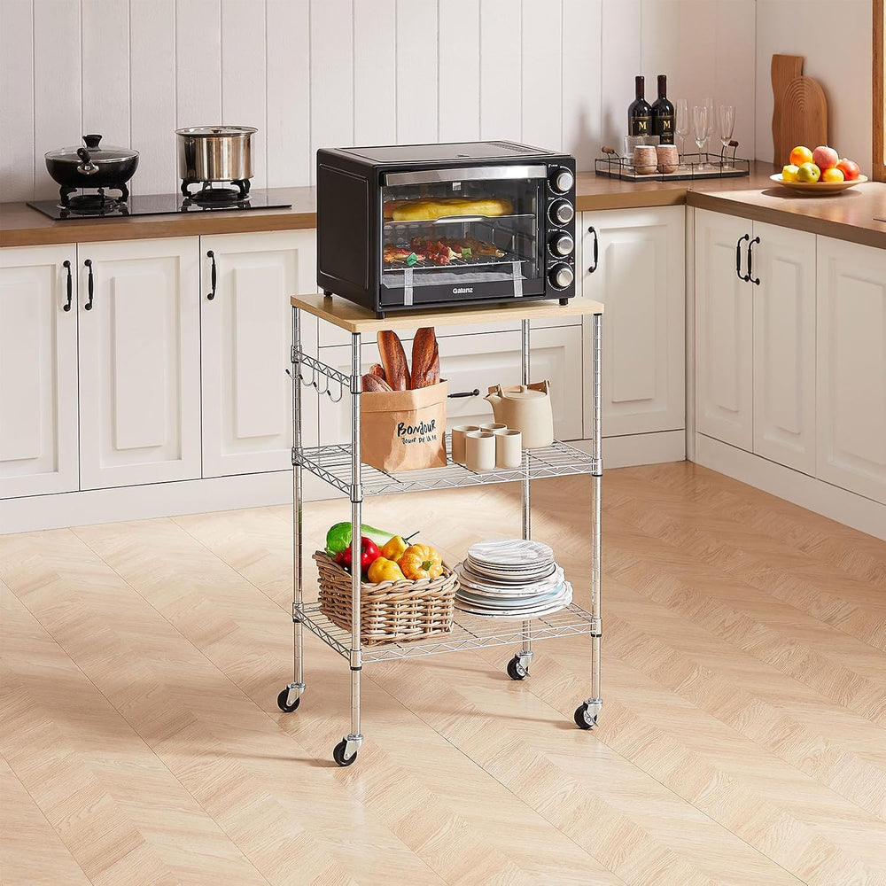 BolDuck 450Lbs Capacity Microwave Cart with Wheels, 3 Tier Rolling Cart with ...